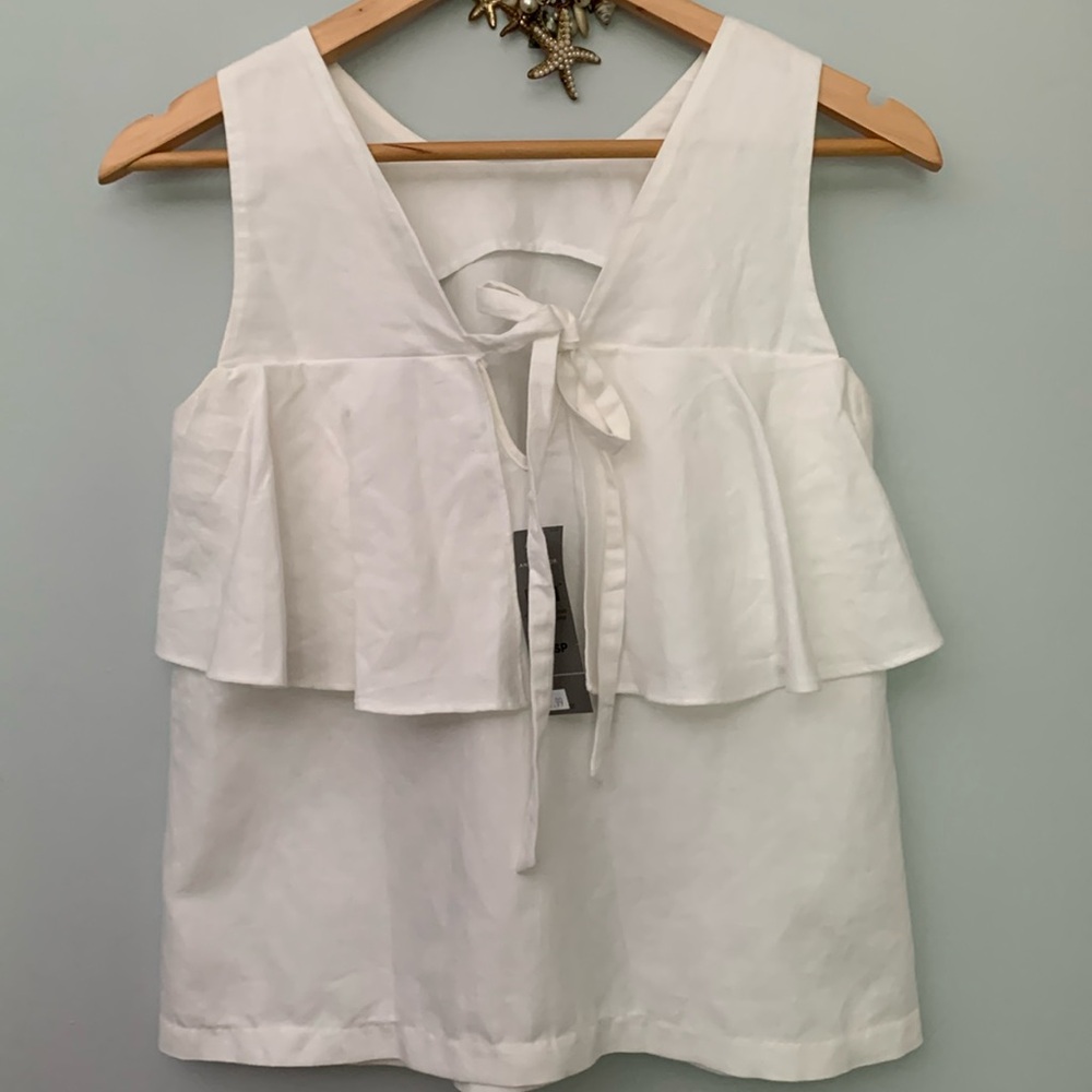 Ann Taylor Petite, NWT, White Linen Top